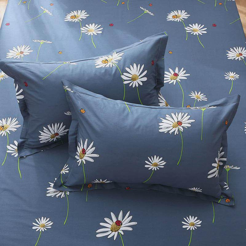 热销0WYV纯棉布枕套2个拉链全棉斜纹一对装枕头套单人内径48x74cm