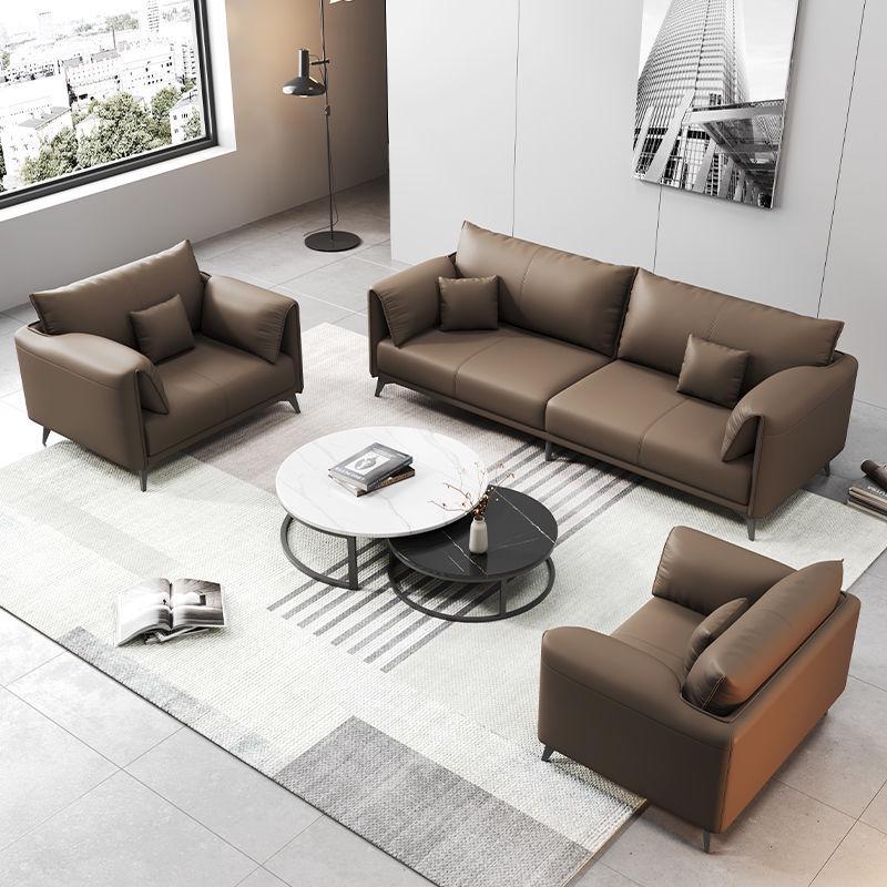 热销gy$办公室沙发简约商务接待老板办公会客区休闲现代茶几组合