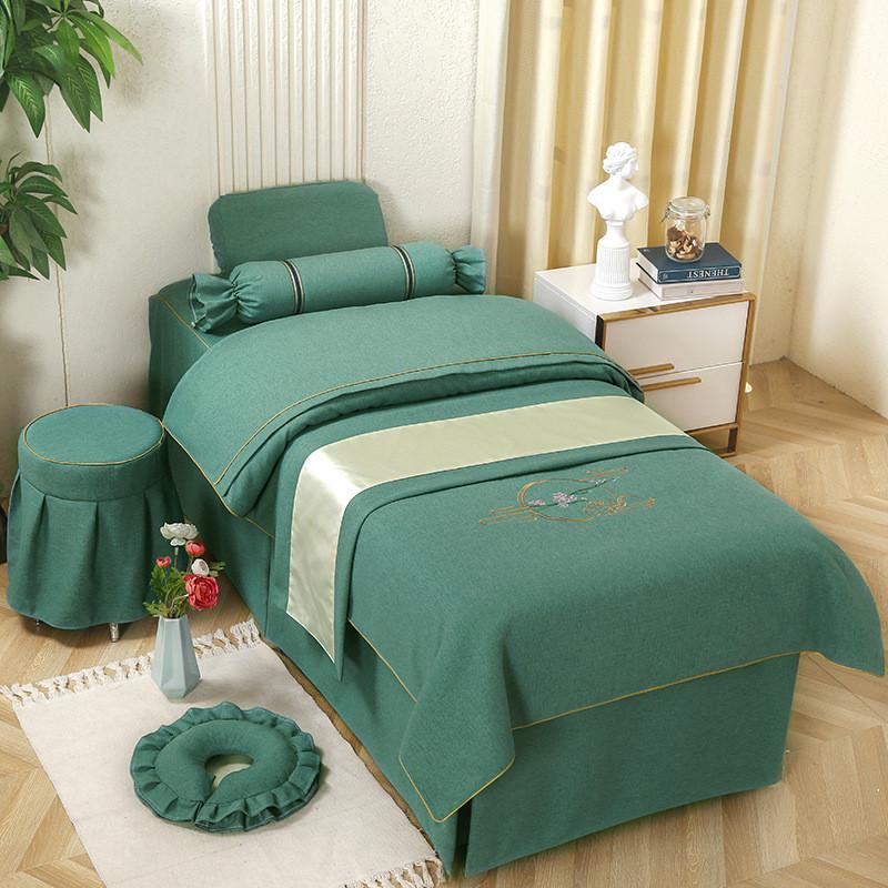 新款床罩美容床罩四件套四季通用按摩理疗高档洗头床采耳美容床套