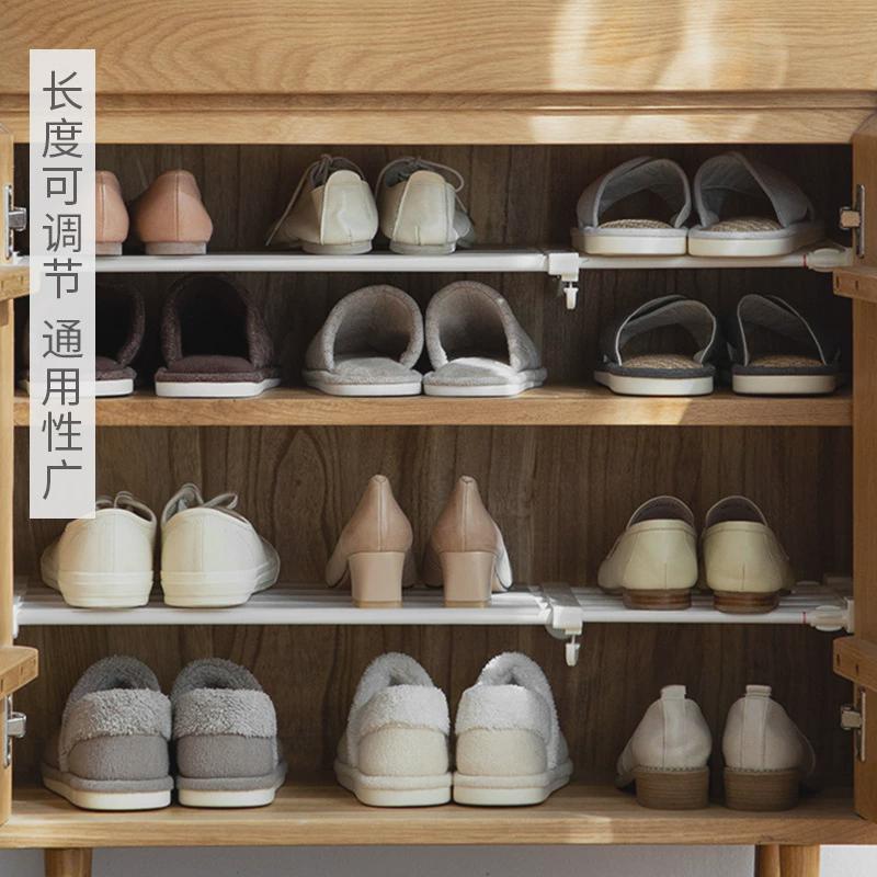 PK7J可伸缩分层置物架衣柜收纳厨房橱柜浴室免打孔分层隔板架子