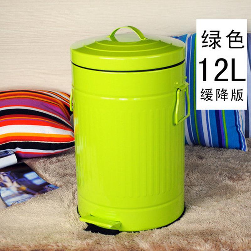 ihouse垃圾桶批发创意垃圾桶客厅12l圆形酒店静音缓降脚踩现货