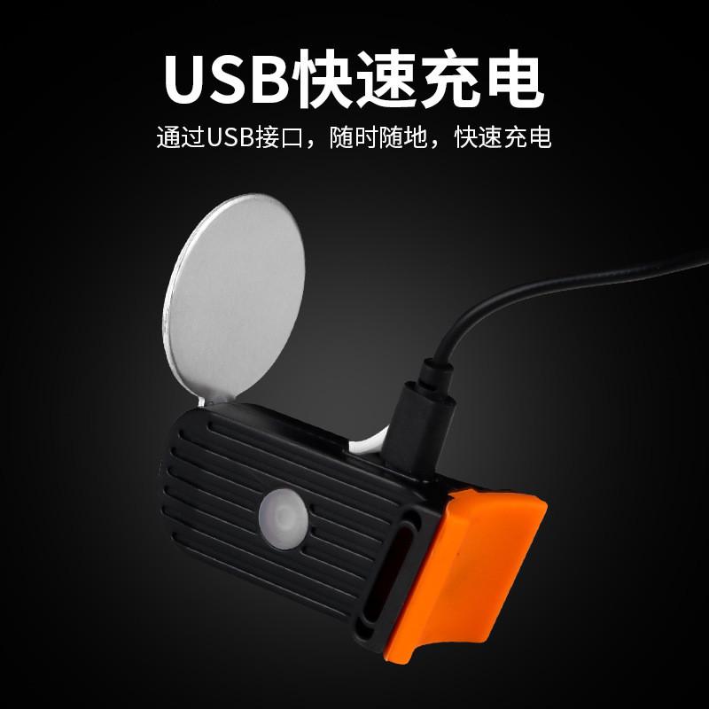 自行车尾灯流水usb充电山地车灯夜骑公路车骑行高亮创意装备配件