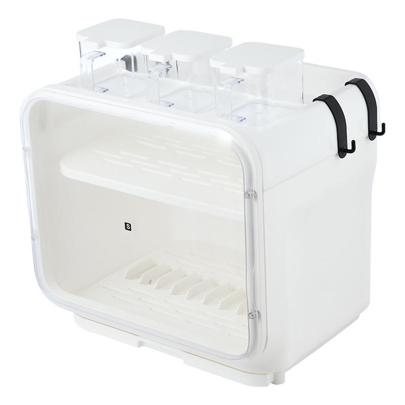 厨房碗架碗筷收纳盒带盖放碟装碗箱餐具盘沥水置物架塑料碗柜家用