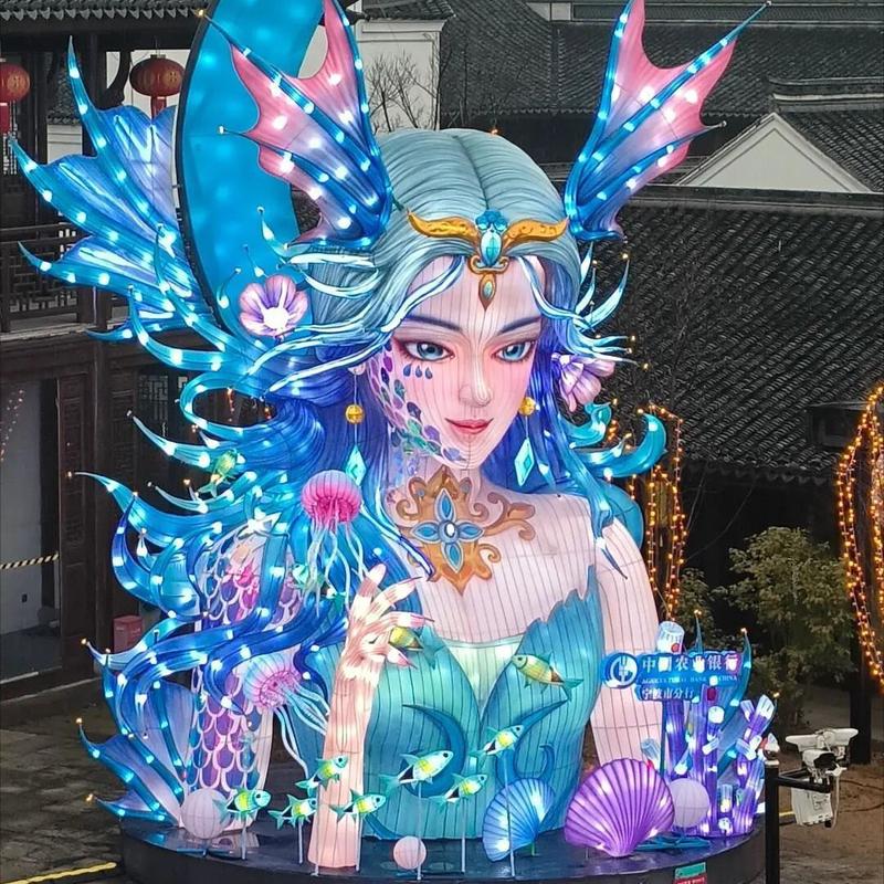 大型春节花灯元宵灯会女神彩灯展景区文旅夜游自贡彩灯厂家定制