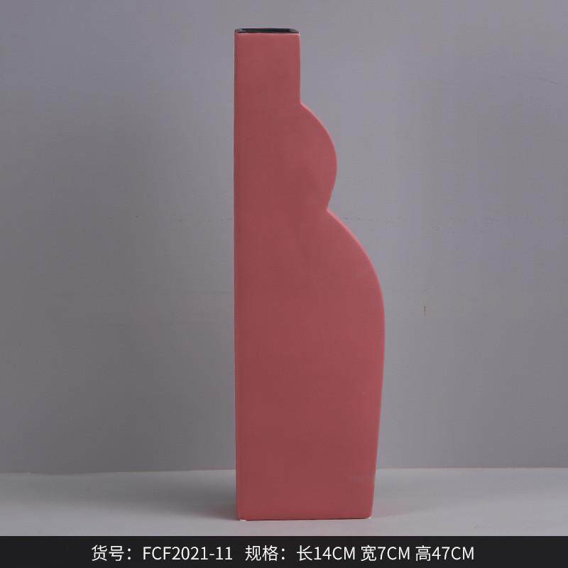 创意西家居几何陶瓷花瓶摆件餐桌客厅插花器电视柜装饰品博轻奢