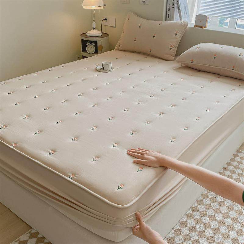 床罩级水洗棉床笠单件原棉纯色母婴席梦思床垫保护套防滑床单,床上用品,床裙,淘宝优惠券,粉丝福利购,淘宝优惠卷