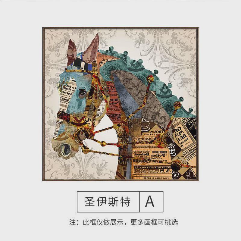 现代简约入户玄关装饰画骏马美式复古餐厅客厅挂画欧式墙壁挂画