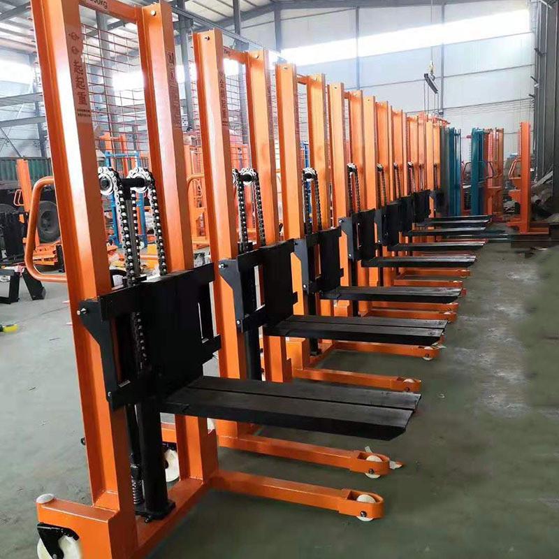 半电动堆高车2吨1吨半自动堆高机小型装卸轻型升降堆高机堆高车