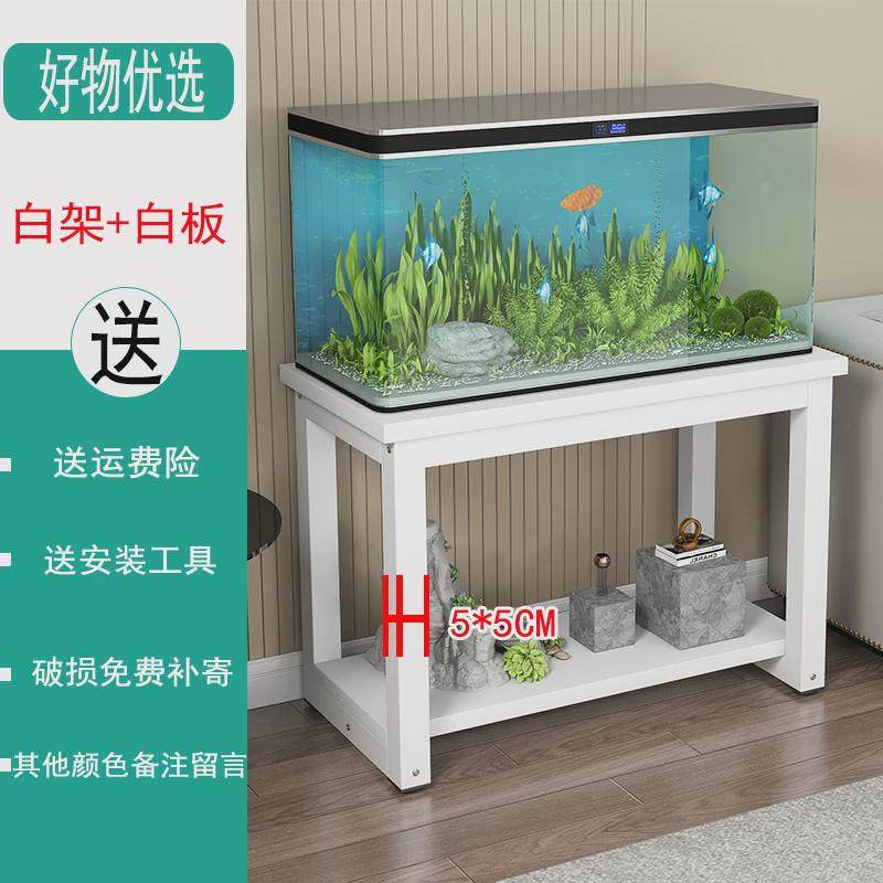 网红鱼缸架子双层钢木底柜客厅金属底架铁艺落地置物架鱼缸桌承重