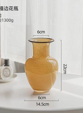 复古高级感琉璃花瓶客厅水养轻奢花器餐桌装饰摆件插玫瑰百合