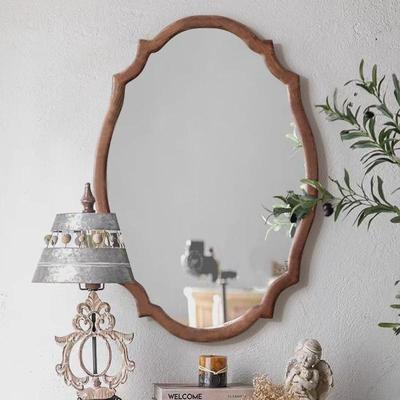 gy美式化妆镜壁挂家用复古贴墙led异形镜子卫生间不规则智能浴室