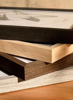 9qxc大画框原木色相框全开2开4k8ka3a2a4尺寸木条自己组装36寸60