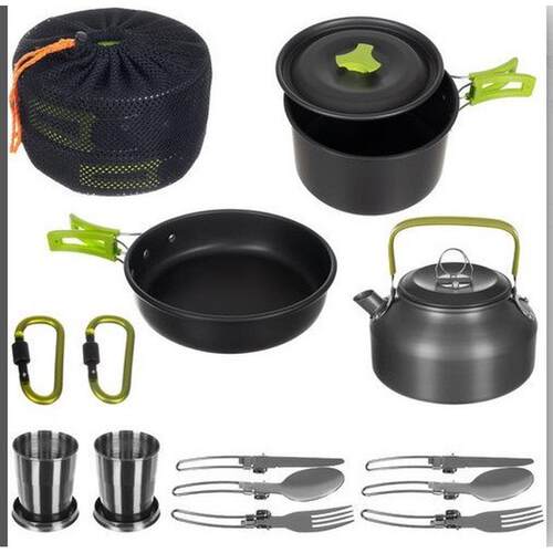 小茶壶组合套锅锅组合套装野营餐具便携户外炊具锅具硬质软化铝