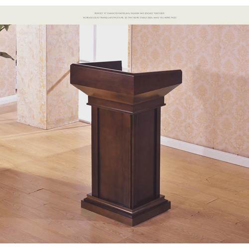 实木油漆演讲台迎宾台会议室多媒体学校发言台接待台主持桌子