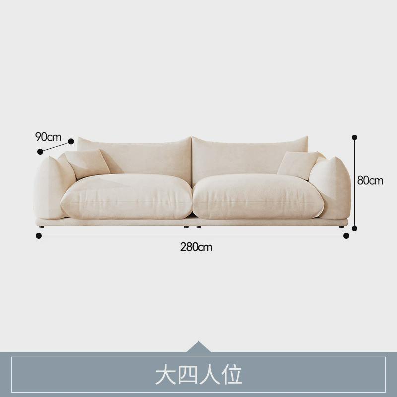 奶油风沙发简易懒人沙发设计师款磨砂布面包沙发客厅时尚布艺沙发