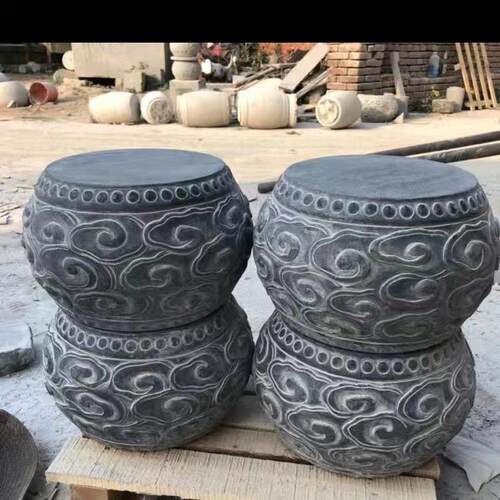 青石石柱古建筑墩庭院顶住柱基石木柱底座圆石墩石雕柱墩石