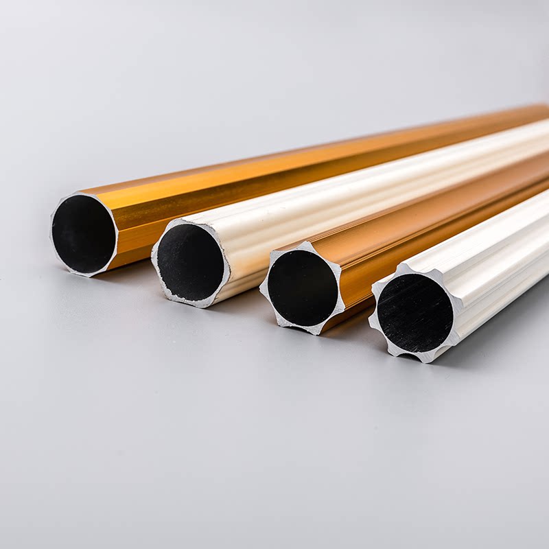 双杆窗帘杆罗马杆窗帘轨道直轨单杆加厚送铝合金装饰头罗马杆家用