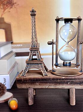 复古玻璃罩摆件创意家居工业风摆设沙漏客厅电视柜桌面礼物装饰品