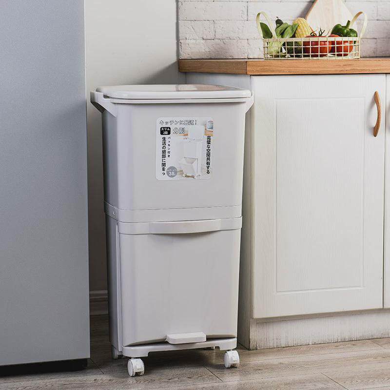 热销厨房专用双层垃圾桶大容量大号分类垃圾桶家用干湿分离垃圾分