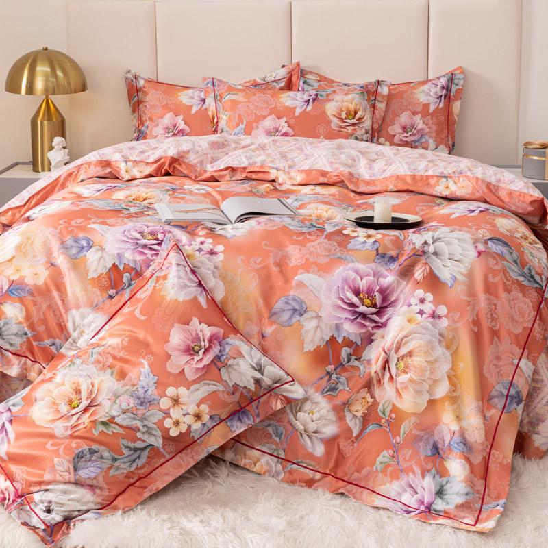 2tcu欧式加厚提花磨毛贡缎四件套结婚四件套全床上用品1.