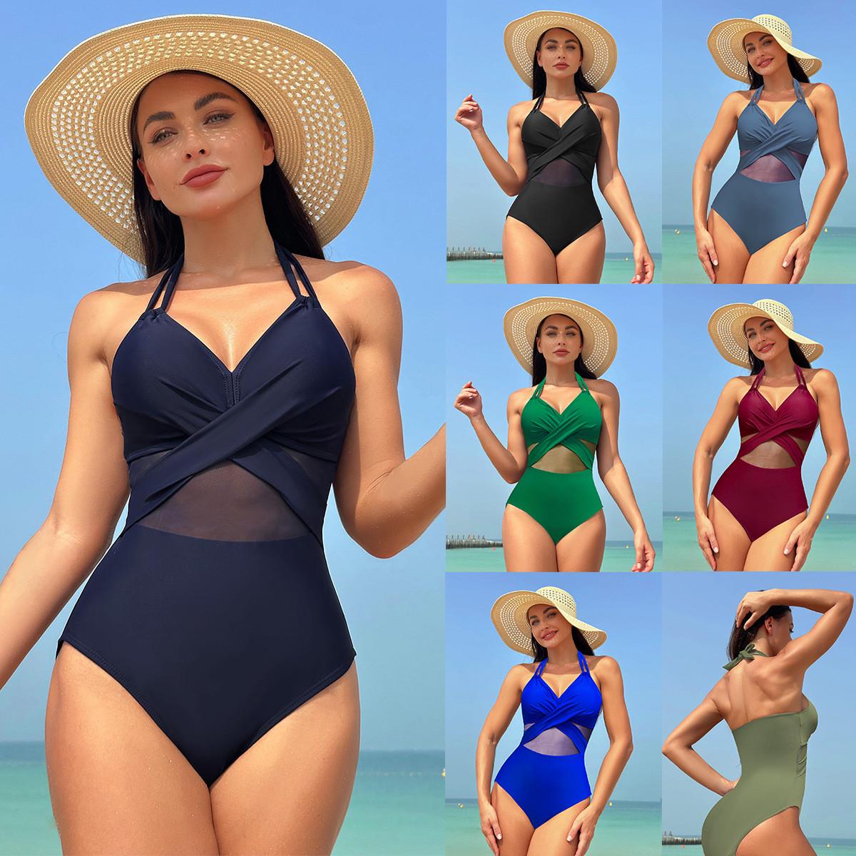 One piece swimsuit Women's pure mesh bikini swimsuit