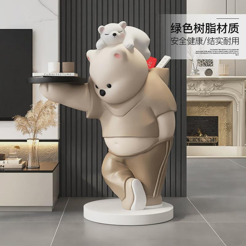 创意潮玩熊客厅大型落地摆件沙发旁家居装饰品乔迁新居软装送礼物