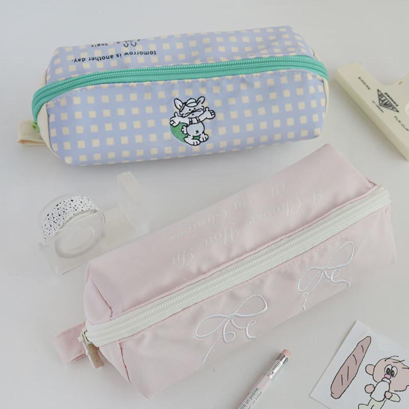 3egiz原创大容量敞开式笔袋简约ins风便携式文具盒收纳小众学生女