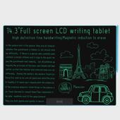 新款 14.3寸液晶电子手写板家用备忘LCD儿童画板留言写字板小黑板