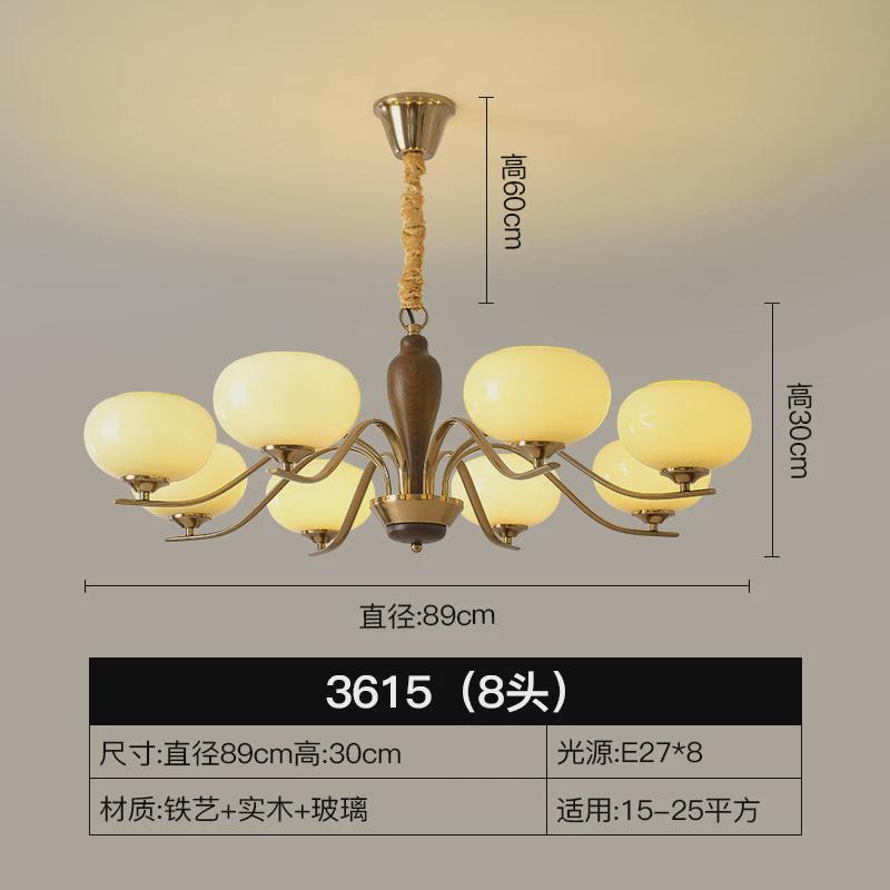 轻奢中古风客厅吊灯具美法式复古高级感魔豆玻璃主卧室大厅餐厅灯