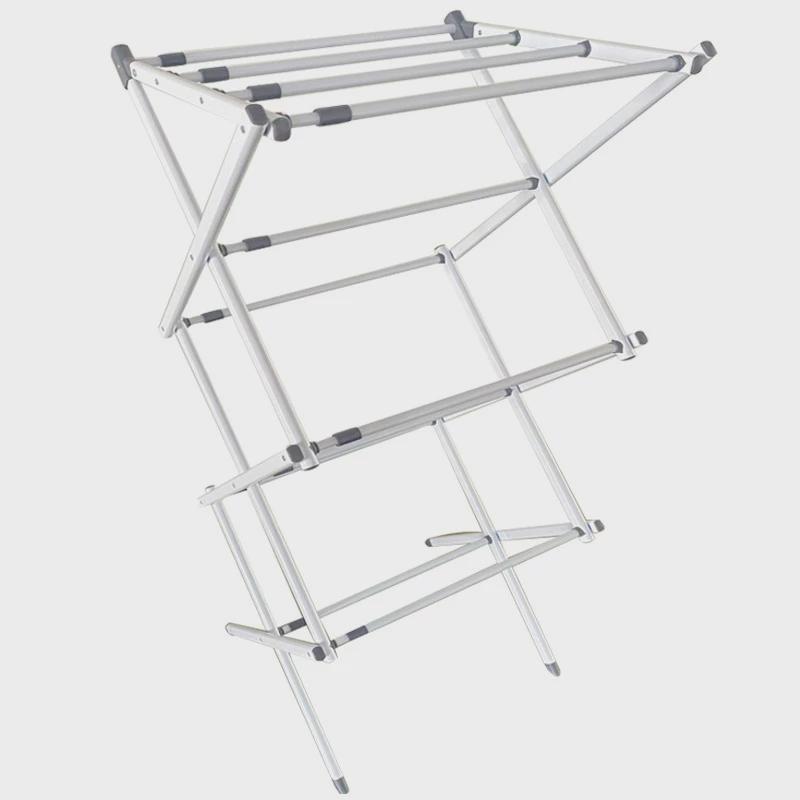 工厂直销新款家居落地晾衣架多层折叠翼型晒衣架简易晾晒衣架子