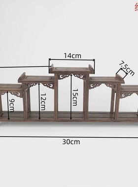 鸡翅木博古架多宝阁文玩展示架定工艺品书房茶几中式摆件可木质
