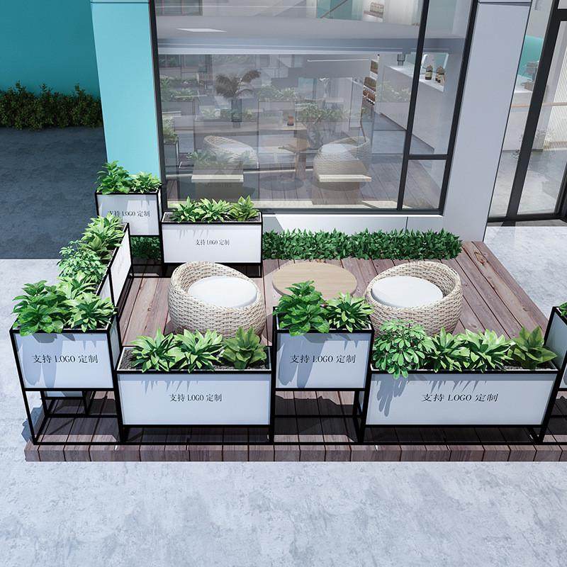 简约组合花箱移动花坛户外铁艺花箱花槽室外市政商业街售楼部