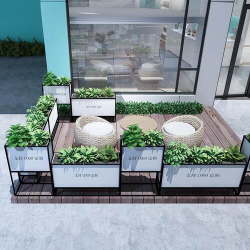 简约花箱组合移动花坛户外铁艺花箱花槽室外市政商业街售楼部