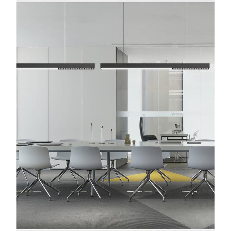 led现代简约线条灯透镜长条吊线灯办公室照明可拼接铝材灯款灯具