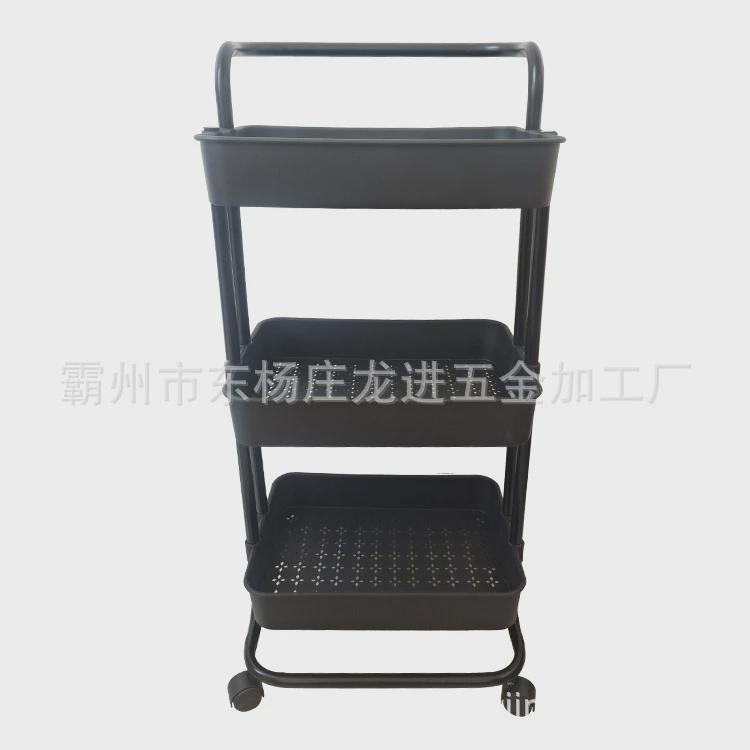 美容院置物小推车三层轮子带蔬菜水果收纳架多层收纳整理架客厅用