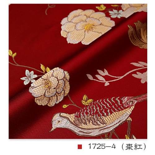 新中式沙发布料花鸟高提花布织锦缎布料抱枕靠垫丝绸沙发坐垫