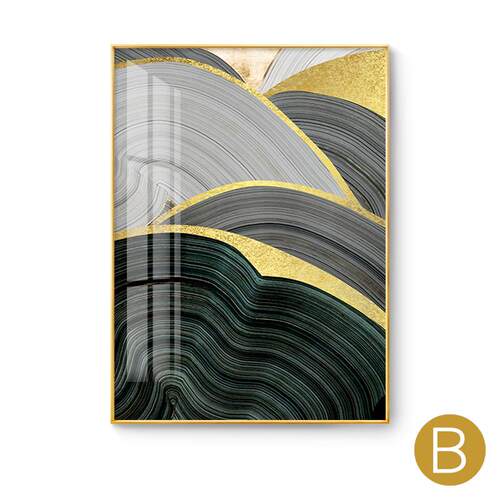 餐厅轻奢客厅装饰画北欧墙壁画墨绿抽象现代简约沙发背景墙三联画