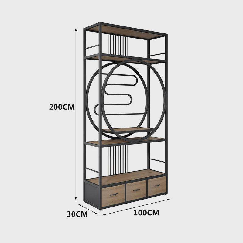 新中式置物架博古架书架隔断柜工业风书架办公室茶室多层实木铁艺,住宅家具,其它柜类,淘宝优惠券,粉丝福利购,淘宝优惠卷
