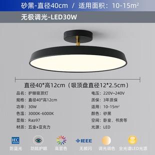 北欧简约现代房间厨房ins风主卧室书房斜顶家用客厅led圆形吸顶灯