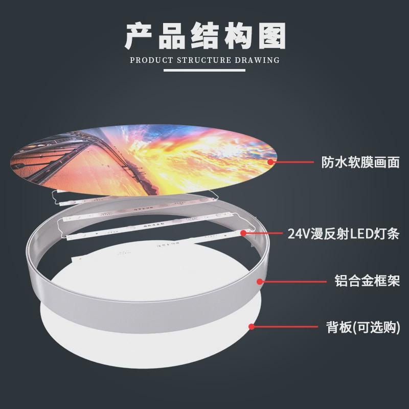 圆形多边形无边框卡布灯箱铝合金软膜灯箱挂墙式手机店广告牌厂家