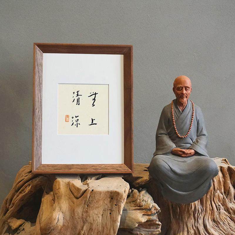 19ek黑胡桃实木摆台斜边相框洗照片7寸8寸10寸a4简约木质装裱正方