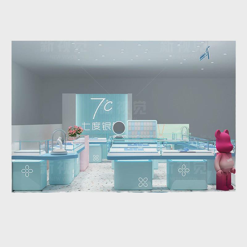 新款七度首饰展示柜木质烤漆银饰品展柜商场网红珠宝货柜饰品柜台