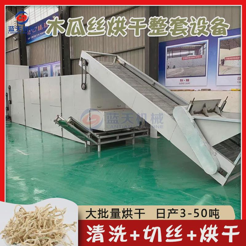 大型木瓜丝烘干机清洗木瓜丝干酱菜什锦菜广西切条烘干整套设备