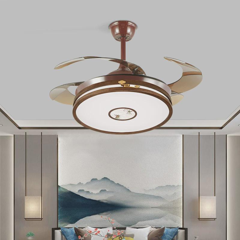 新中式吸顶灯实木客厅灯现代简约中式灯具套餐厅卧室灯仿古金丝檀