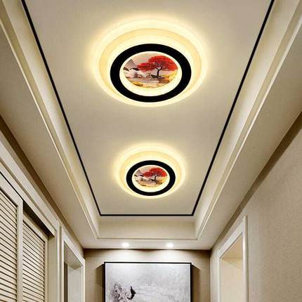 水晶led七彩筒灯入户灯孔灯阳台天花灯过道灯走廊灯玄关灯吊顶灯