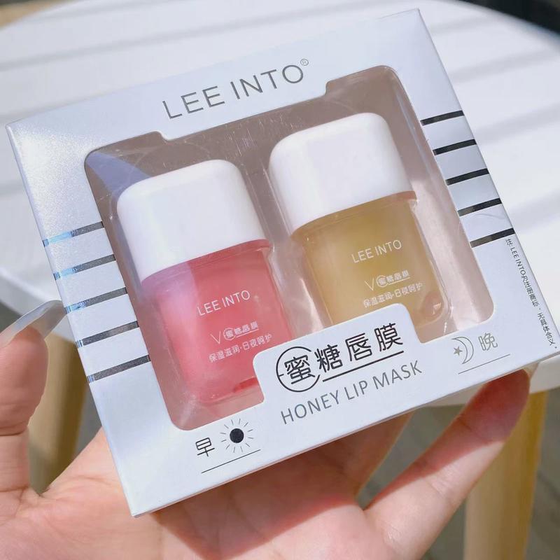 leeinto蜜糖唇膜套装两支唇色滋润保湿淡化唇纹日夜修护提亮套装