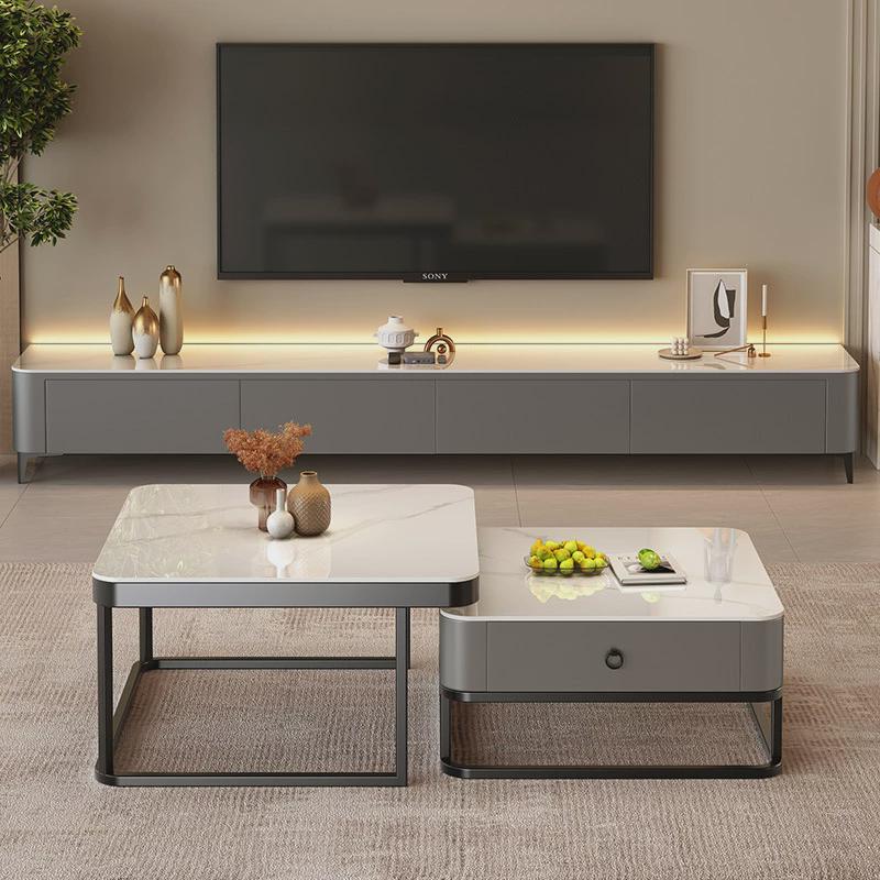 热销岩板电视柜客厅家用小户型轻奢高级感现代简约落地茶几电视柜