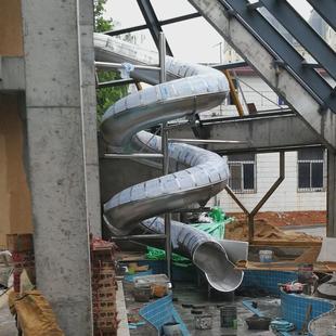 大型户外不锈钢滑梯非标无动力游乐设备儿童乐园水上滑梯商场滑梯