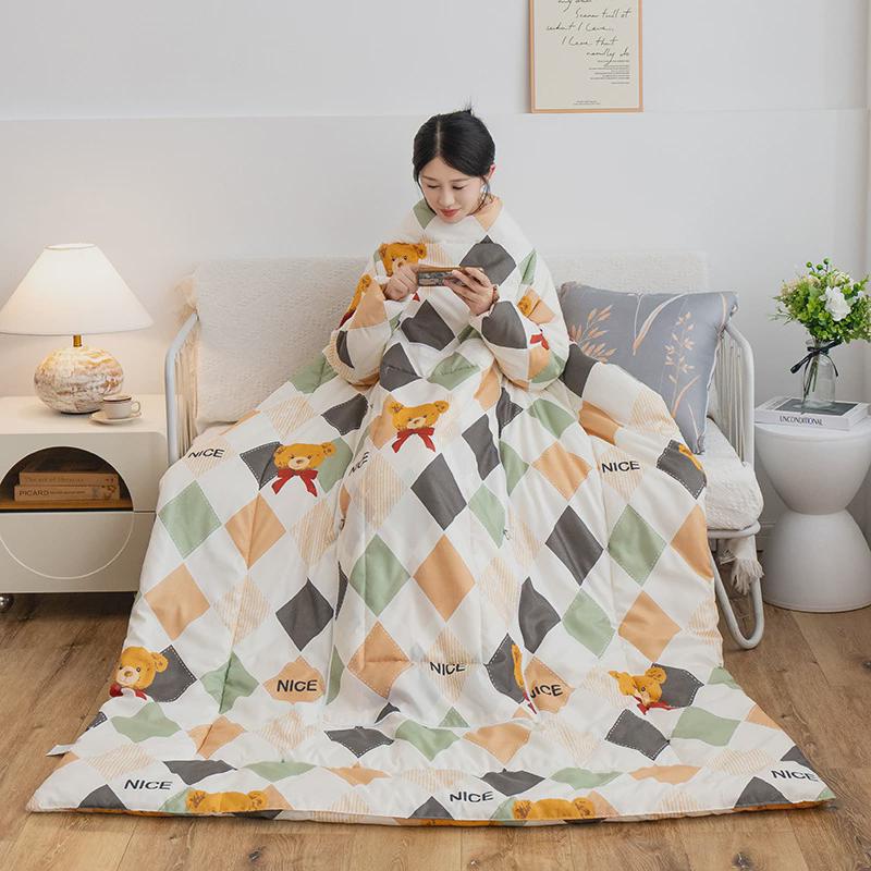 冬天多功能可穿抱枕被两用车载汽车可以穿的懒人被子一体式带袖子