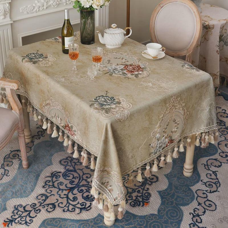 奢华桌布轻奢高级感长方形家用布艺茶几台布高端欧式餐桌2023新款